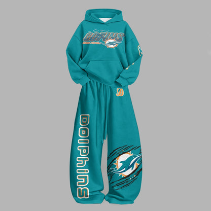 Miami Dolphins Vintage Plush Hoodie set| NFL