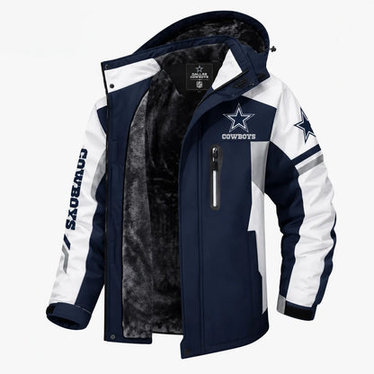 AEGE DALLAS COWBOYS STAR FOOTBALL GRAPHIC FLEECE LINED HOODED JACKET