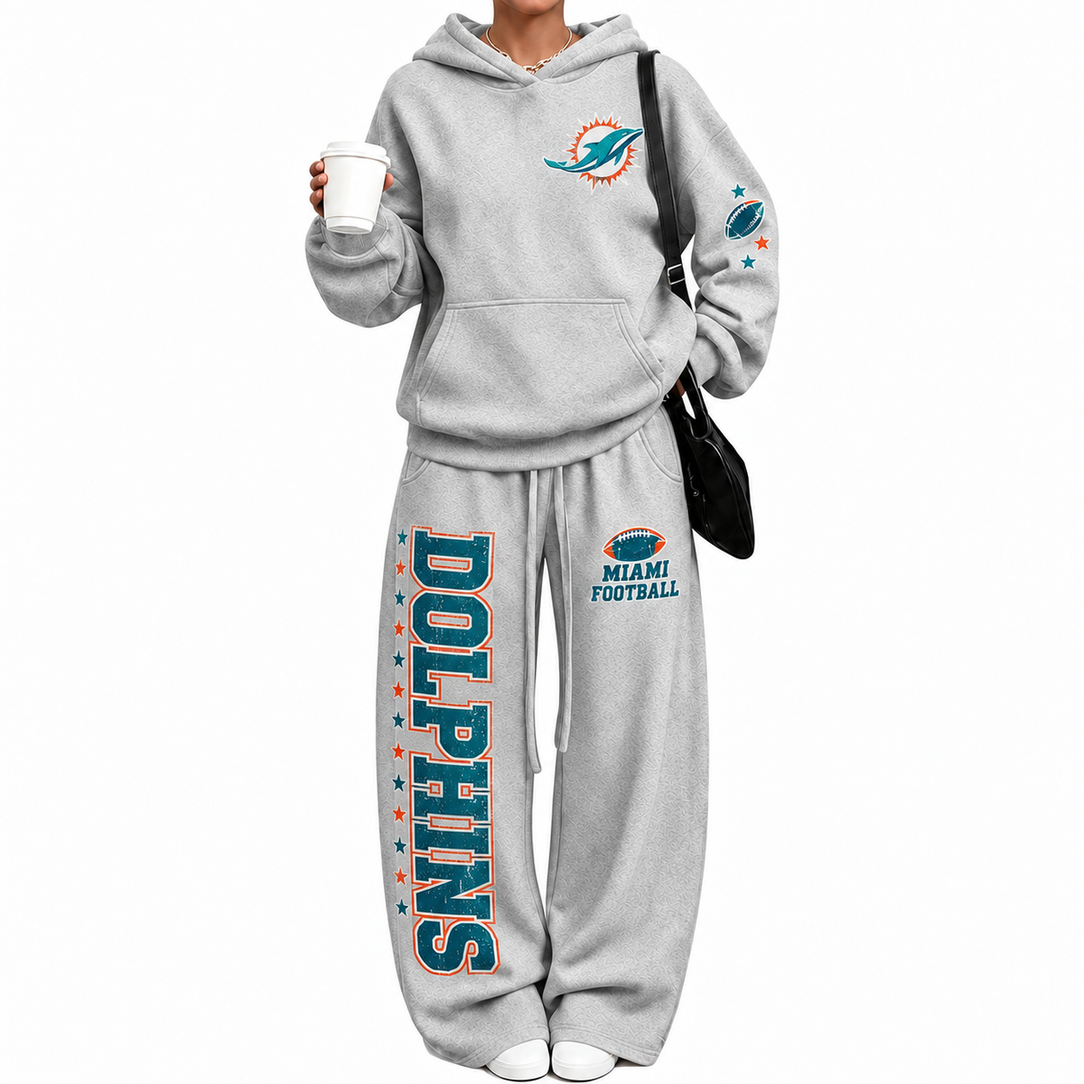 Miami Dolphins-Vintage Plush Hoodie set