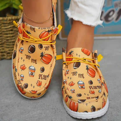 Pumpkin Spice Collection: Women's Casual Lace-Up Canvas Sneakers