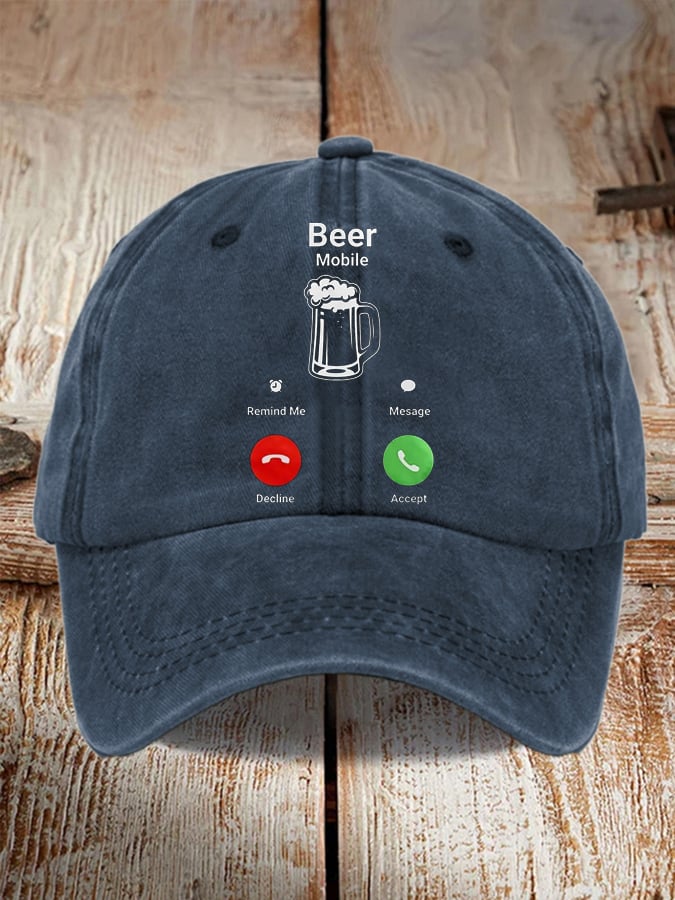 Unisex Oktoberfest Beer Print Printed Washed Distressed Hat