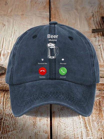 Unisex Oktoberfest Beer Print Printed Washed Distressed Hat