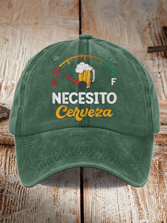 Unisex Oktoberfest Beer Print Printed Washed Distressed Hat