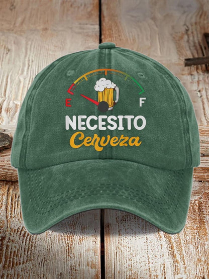 Unisex Oktoberfest Beer Print Printed Washed Distressed Hat