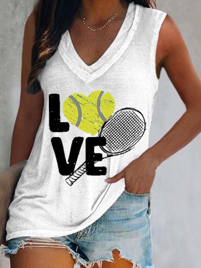 Women's Apres  Tennis Print Casual Vest