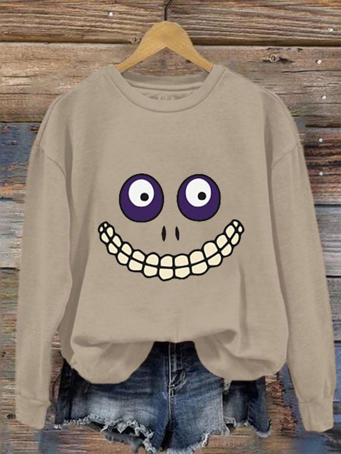 Women's Halloween Print Sweatshirt