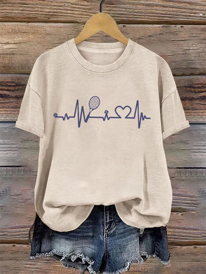 Women's Tennis Player Print T-Shirt