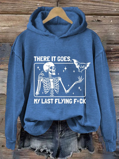 Women's Halloween There It Goes My Last Flying F*ck  Casual Hooded Sweatshirt