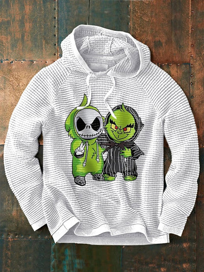 Men's Spooky Pet Print Waffle Hoodie