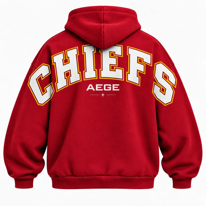 KANSAS CITY CHIEFS AIRY CLOUD FEEL OVERSIZED BACK GRAPHIC HOODIE