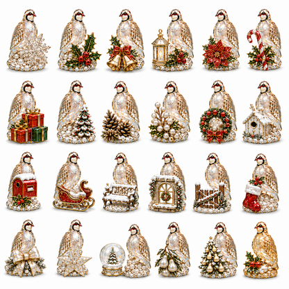 24-Day Partridge Advent Calendar | Hand-Painted Figurine Countdown Gift