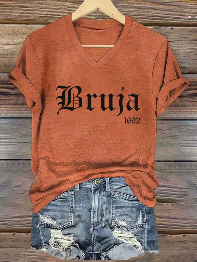 Women's Bruja 1692 Halloween Print T-Shirt