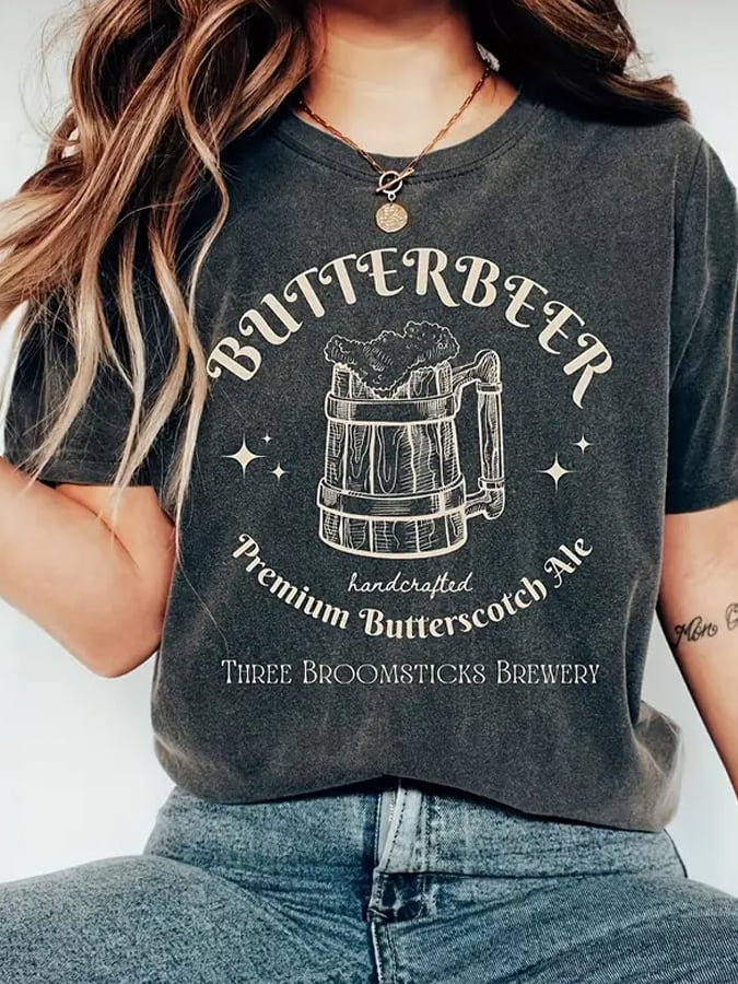 Women's Beer Faith Print Casual T-Shirt