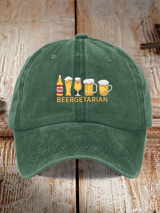 Unisex Oktoberfest Beer Print Printed Washed Distressed Hat