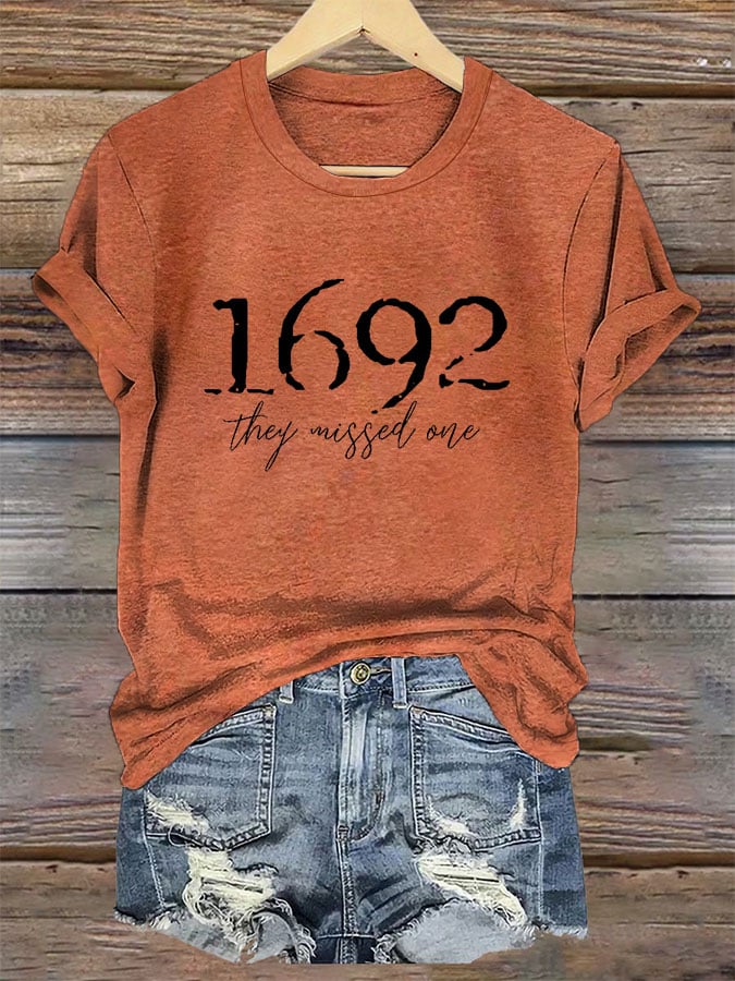 Women's 1692 They Missed One Salem Witch Printed T-Shirt