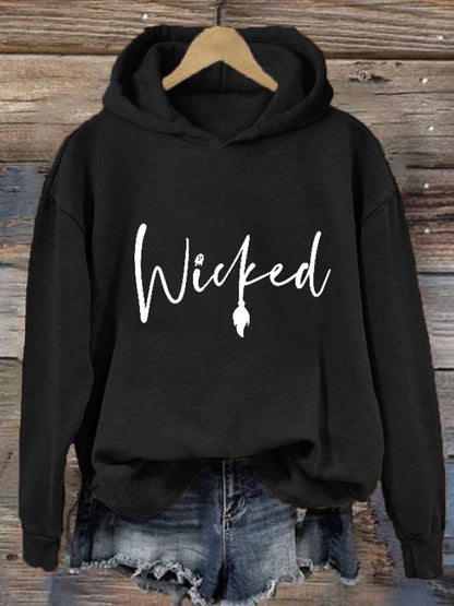 Women's Halloween Witch Wicked Printing Casual Hoodie