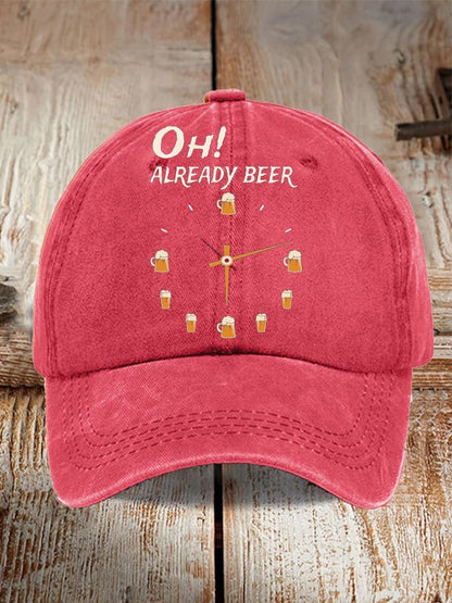 Unisex Oktoberfest Beer Print Printed Washed Distressed Hat