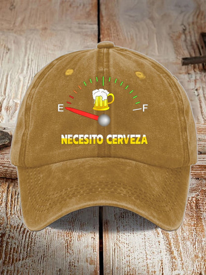 Unisex Oktoberfest Beer Print Printed Washed Distressed Hat