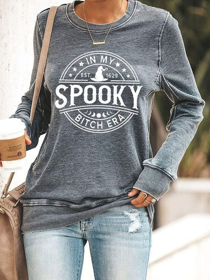 Women's In My Spooky Bitch Era Est.1629 Print Sweatshirt