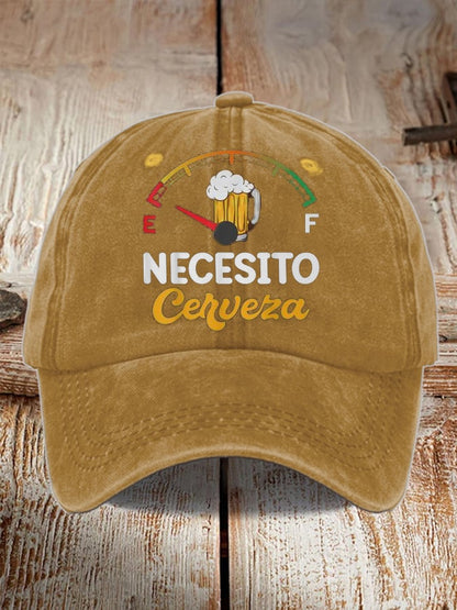 Unisex Oktoberfest Beer Print Printed Washed Distressed Hat