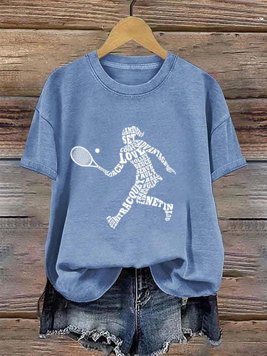 Women's Tennis Player Print T-Shirt