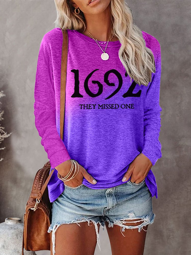 Women's 1692 They Missed One Salem Witch Tie Dye Print Sweatshirt