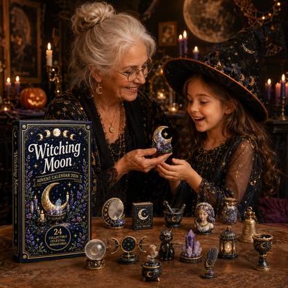 Witching Moon Advent Calendar 2026 – 24 Days of Celestial Miniatures, Mystical Moon Collectibles & Magical Gifts for Witchy Decor Lovers