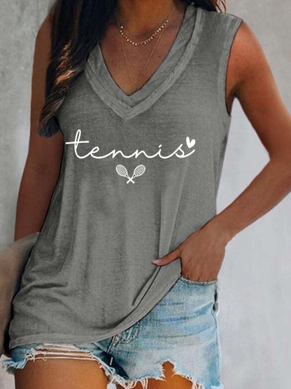Women's Tennis Print Casual Vest