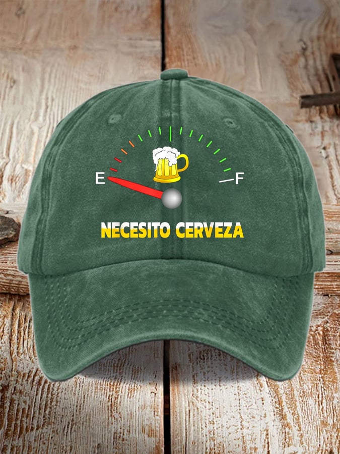 Unisex Oktoberfest Beer Print Printed Washed Distressed Hat
