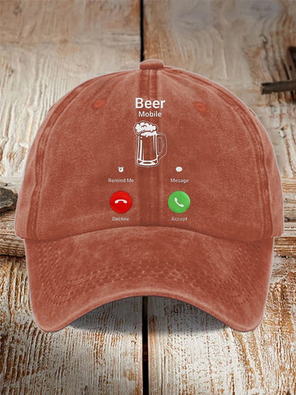 Unisex Oktoberfest Beer Print Printed Washed Distressed Hat