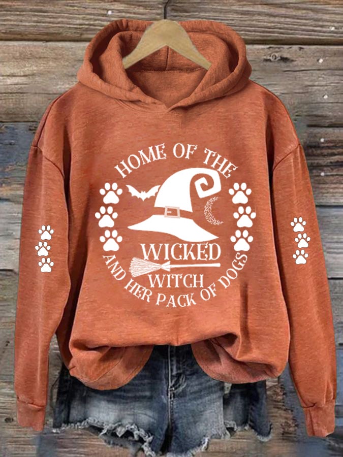 Women's Casual  Home Of The Wicked Witch And Her Pack Of Dog Printed Sweatshirt