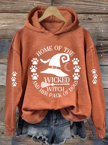 Women's Casual  Home Of The Wicked Witch And Her Pack Of Dog Printed Sweatshirt