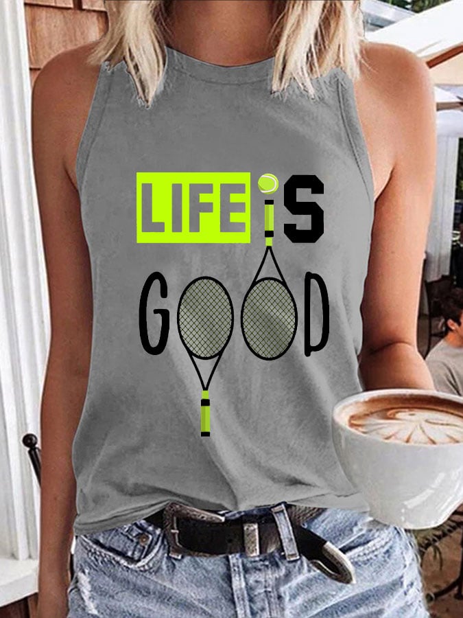 Women's Tennis Funny Print Casual Vest
