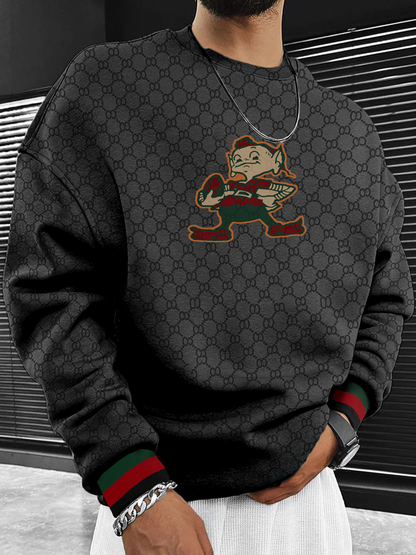 Cleveland Browns  Men's Crew Neck Sweatshirt Black
