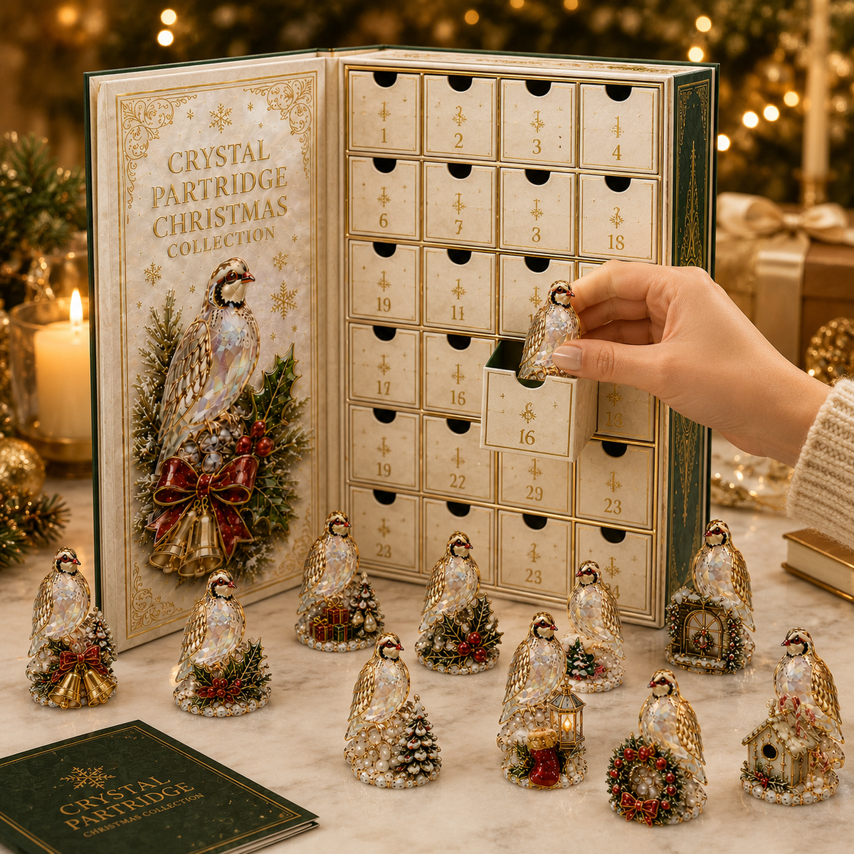 24-Day Partridge Advent Calendar | Hand-Painted Figurine Countdown Gift