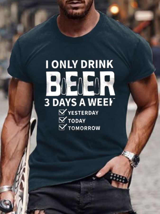 Men's Oktoberfest Beer Printed 100% Cotton Short Sleeve T-Shirt