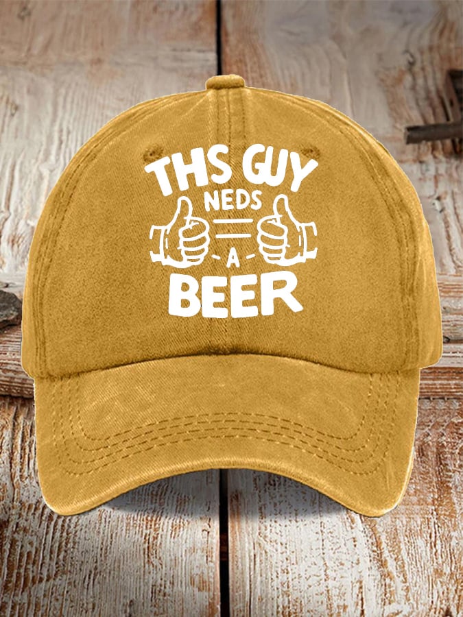 Unisex Oktoberfest Beer Print Printed Washed Distressed Hat