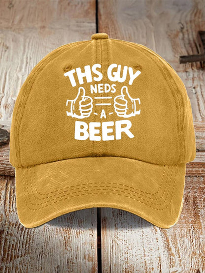 Unisex Oktoberfest Beer Print Printed Washed Distressed Hat