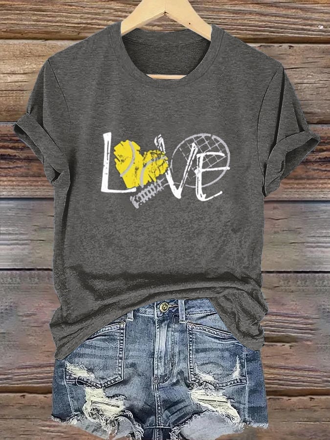 Women's Tennis Print Casual T-Shirt