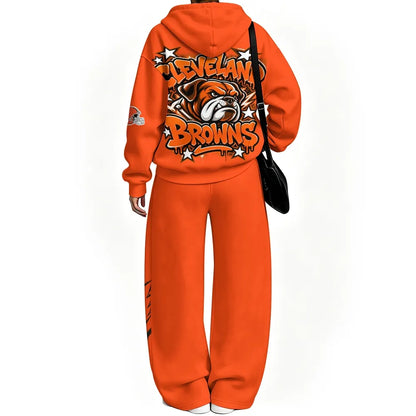 Cleveland Browns Vintage Plush Hoodie set | NFL
