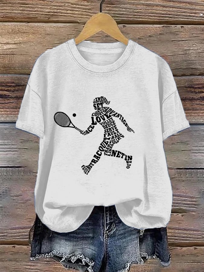Women's Tennis Player Print T-Shirt