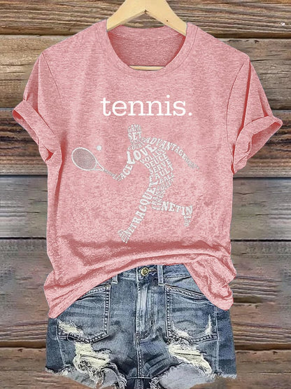 Women's Tennis Print Casual T-Shirt