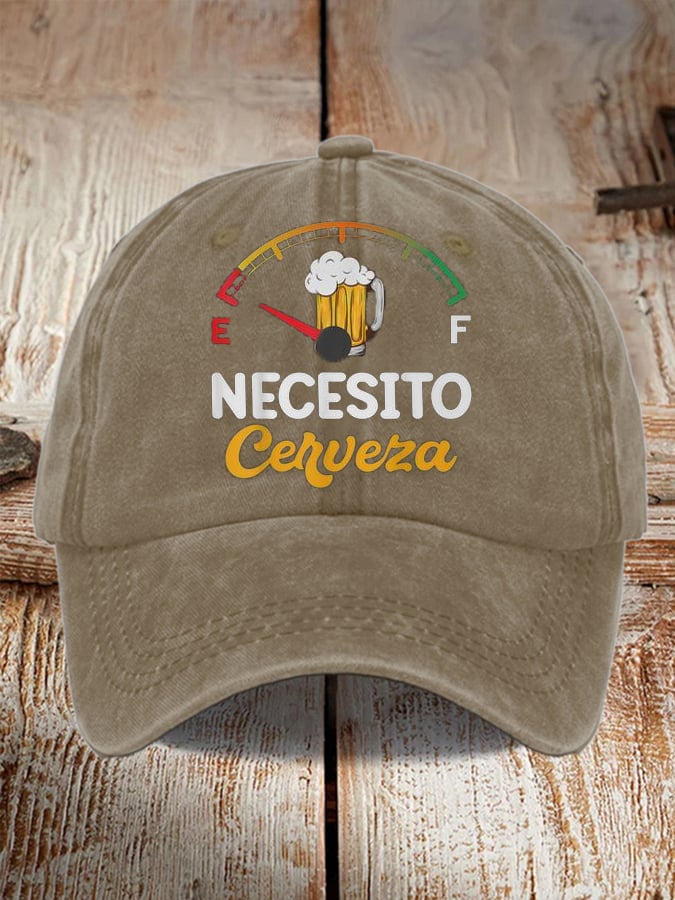 Unisex Oktoberfest Beer Print Printed Washed Distressed Hat