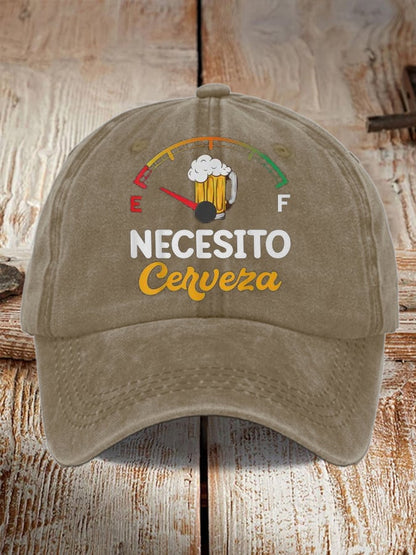 Unisex Oktoberfest Beer Print Printed Washed Distressed Hat