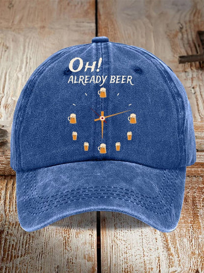 Unisex Oktoberfest Beer Print Printed Washed Distressed Hat