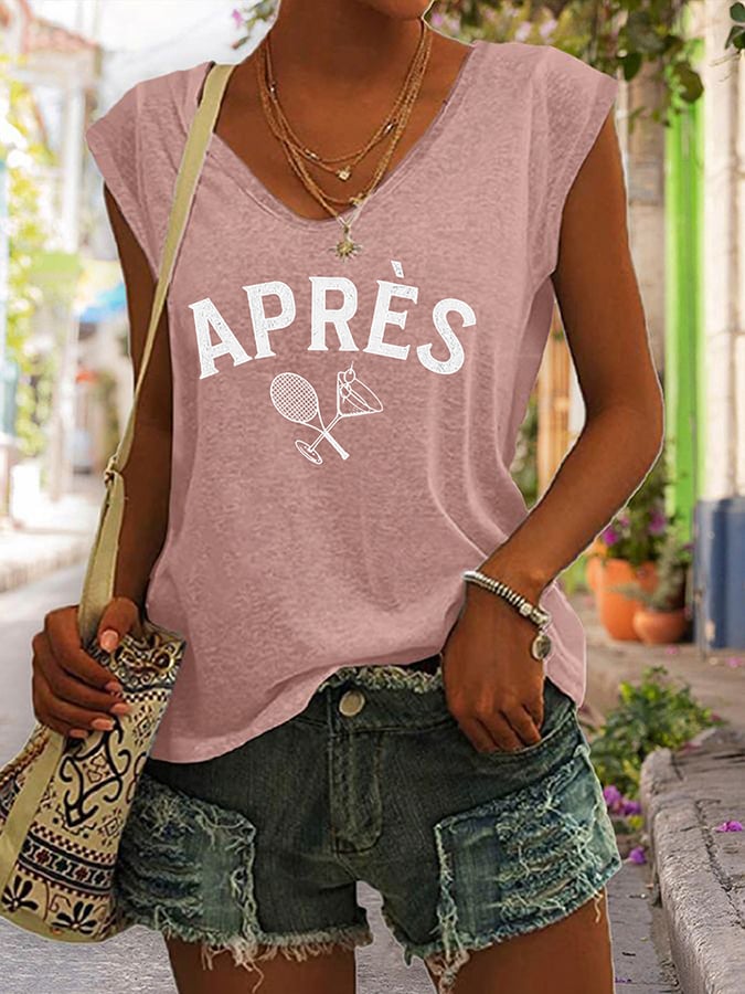 Women's Apres Tennis Printed Casual Tank Top