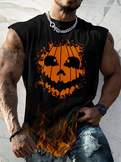 Halloween-Print Knitted Stretch Vest