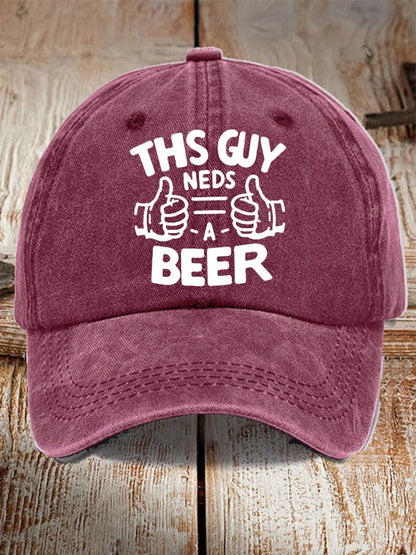 Unisex Oktoberfest Beer Print Printed Washed Distressed Hat