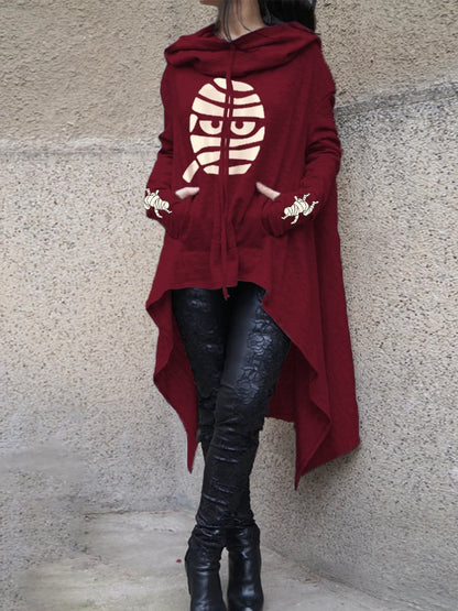 Women's Halloween Mummy Casual Cape Hoodie