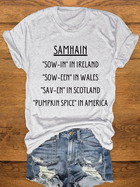 Women's Halloween "Samhain" Print T-Shirt